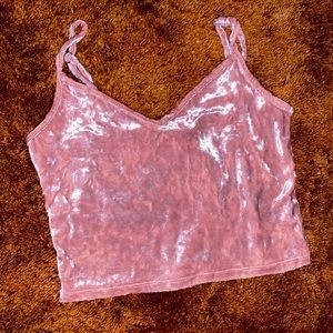 Forever 21 pink velvet tank top with adjustable straps